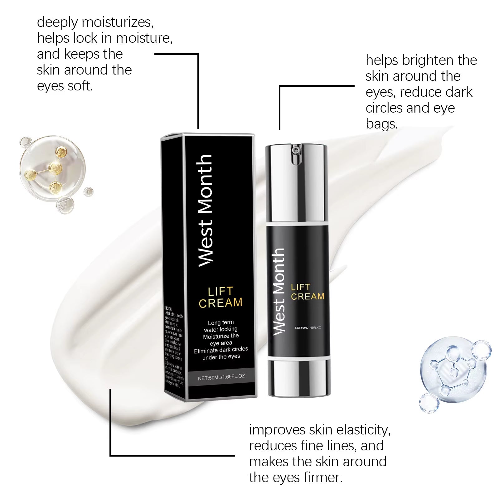 Lift Eye Cream anti Wrinkles Reduce Fine Lines Fade Dark Circles Remove Puffiness Delay Aging Tightening Revitalizing Eye Cream